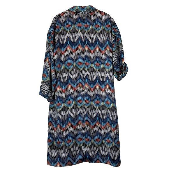 Tahari ASL Levine Abstract Chevron Tab Sleeve Cocktail Dress Multicolor Size 8 - Picture 2 of 10